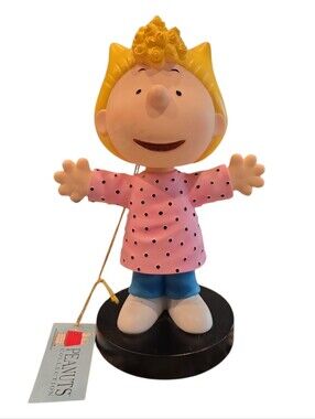 WESTLAND PEANUTS " SALLY BROWN" FIGURINE BOBBLEHEAD NWT.  FLAW.